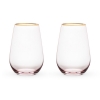 Rose Crystal Stemless Wine Glass Set by Twine