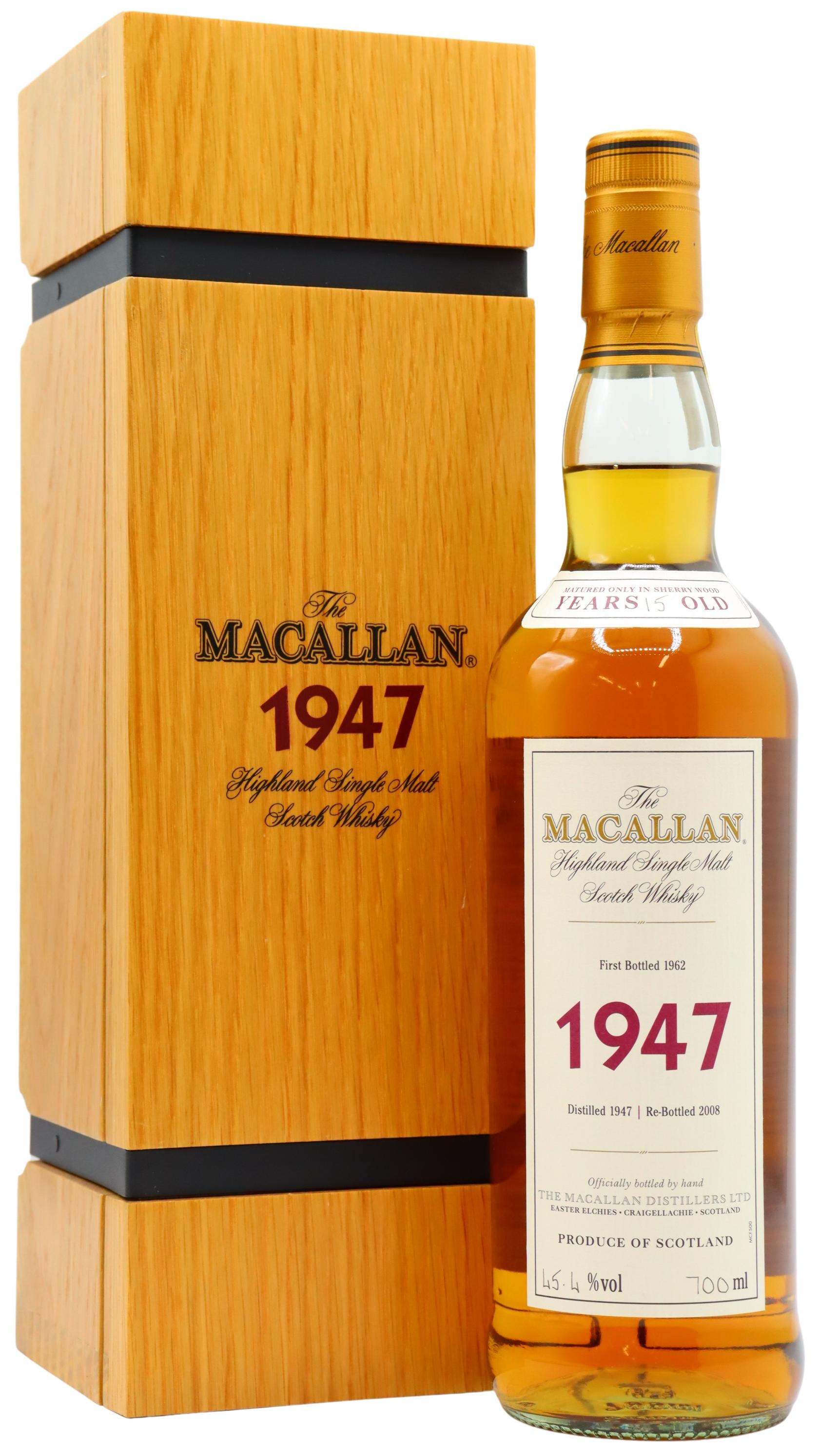 Macallan - Fine & Rare 1947 15 year old Whisky 70CL | Whisky Liquor Store