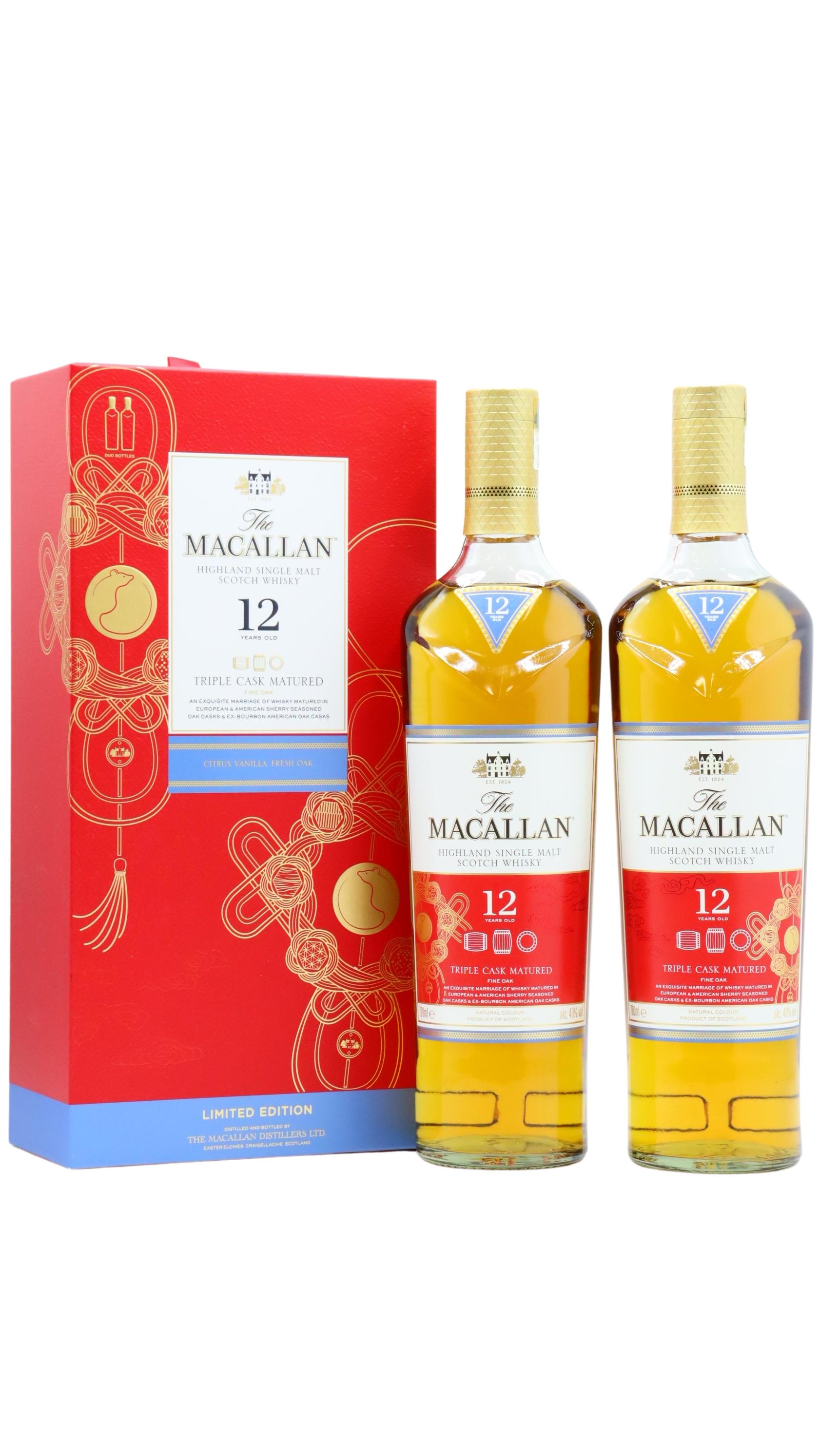 Macallan - Triple Cask - Chinese Lunar Year Of The Rat 2020 Twin Pack 12  year old Whisky