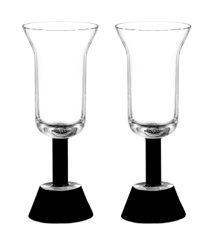 Ettore Sottsass - Orfeo Calice Flute Nero Champagne Goblet (Black) (Twin Pack) 17cl