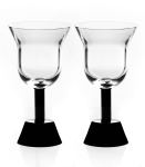 Ettore Sottsass - Orfeo Calice Acqua Nero Water Goblet (Black) (Twin Pack) 20cl