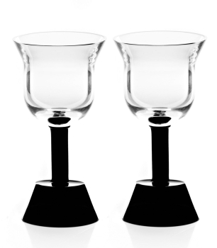 Ettore Sottsass - Orfeo Calice Vino Nero Wine Goblet (Black) (Twin Pack) 15cl