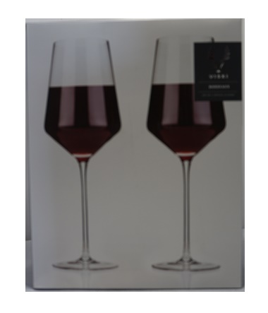 Viski Burgundy Set of 2 Crystal Glasses