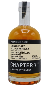 Blair Athol - Chapter 7 - Single Wine Cask #306651 2009 12 year old Whisky 70CL