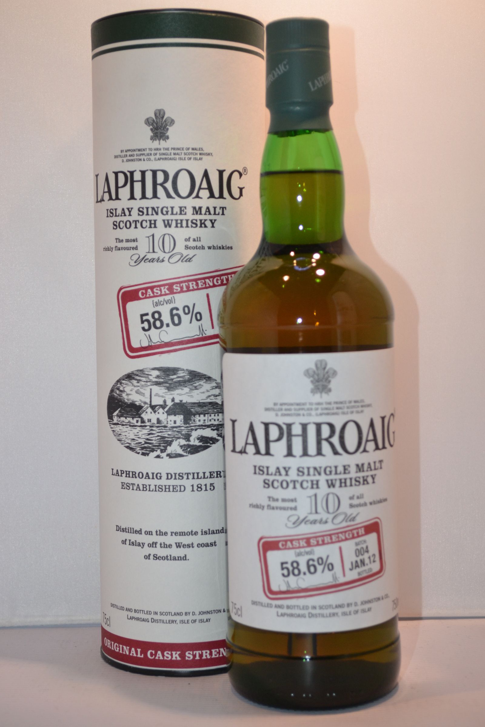 Laphroaig Islay Single Malt Scotch Whisky 10 Yr. 750ml.