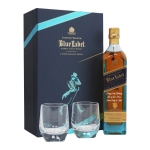 Johnnie Walker Scotch Blended Blue Label Gft Pk W/ Glasses 750ml