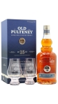 Old Pulteney - Glencairn Glasses & Single Malt Scotch 25 year old Whisky 70CL