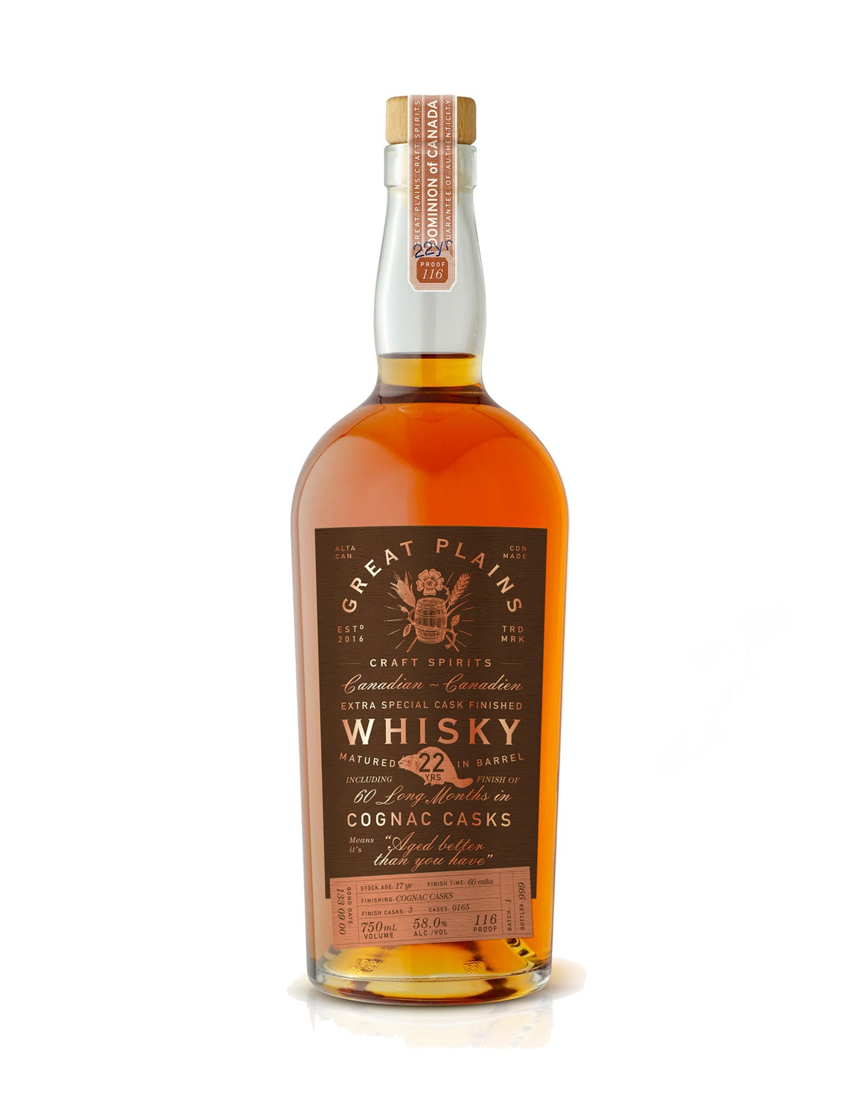 Great Plains 22 Year Old Cognac Finish Whisky 750ml | Nationwide Liquor