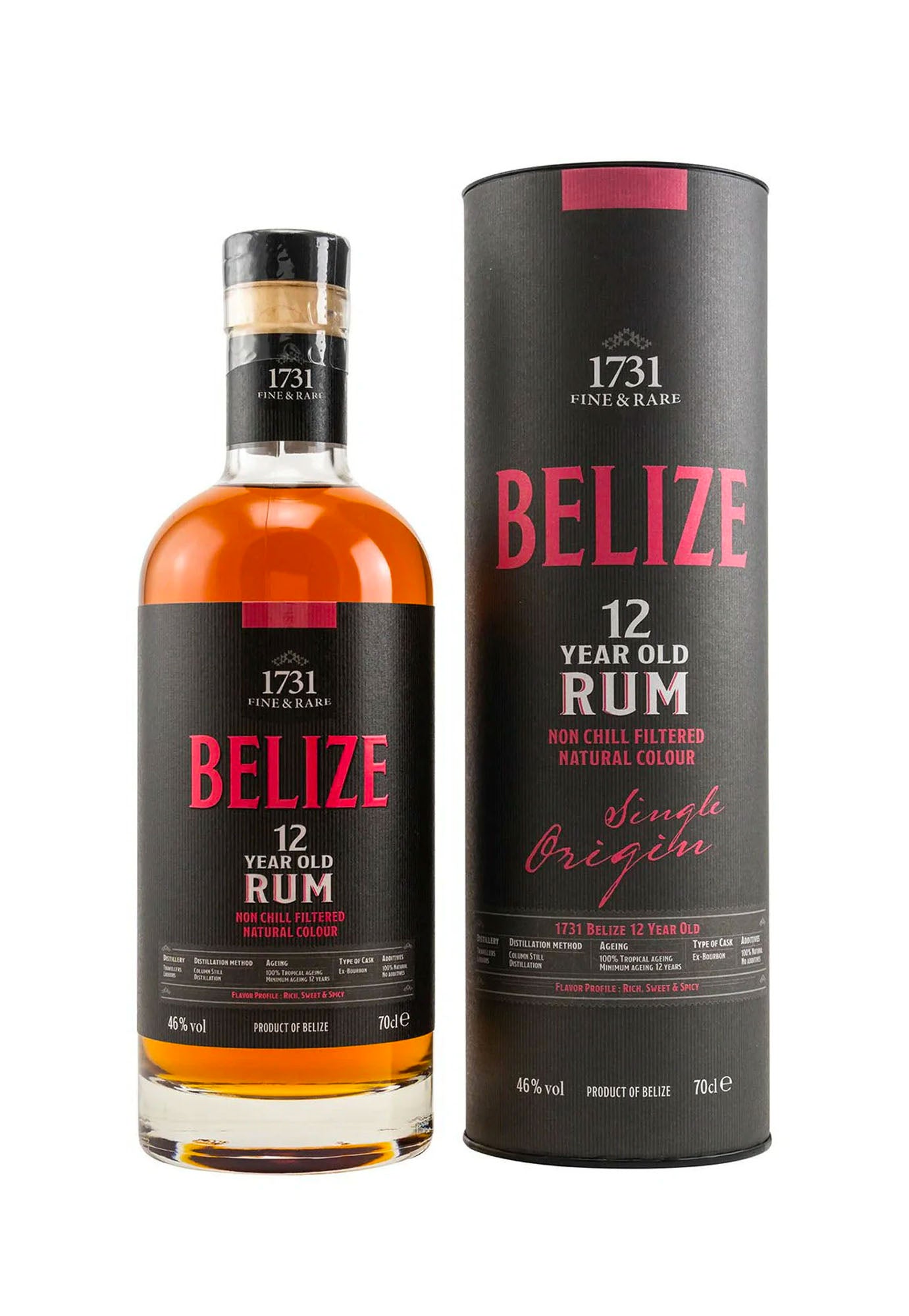 Bourbon | 12 1731 Liquor Rum Year Belize Old Origin Single 700ml Store