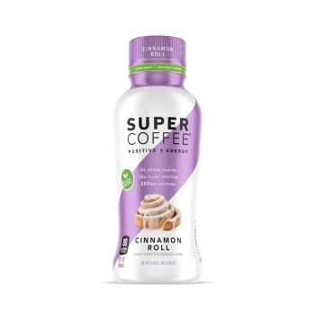 Super Coffee Positive Energy Drink Cinnamon Roll 12oz Bot