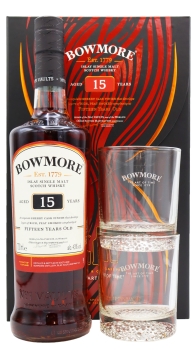 Bowmore - 15 Year Old Islay Single Malt Glass Pack Whisky 70CL