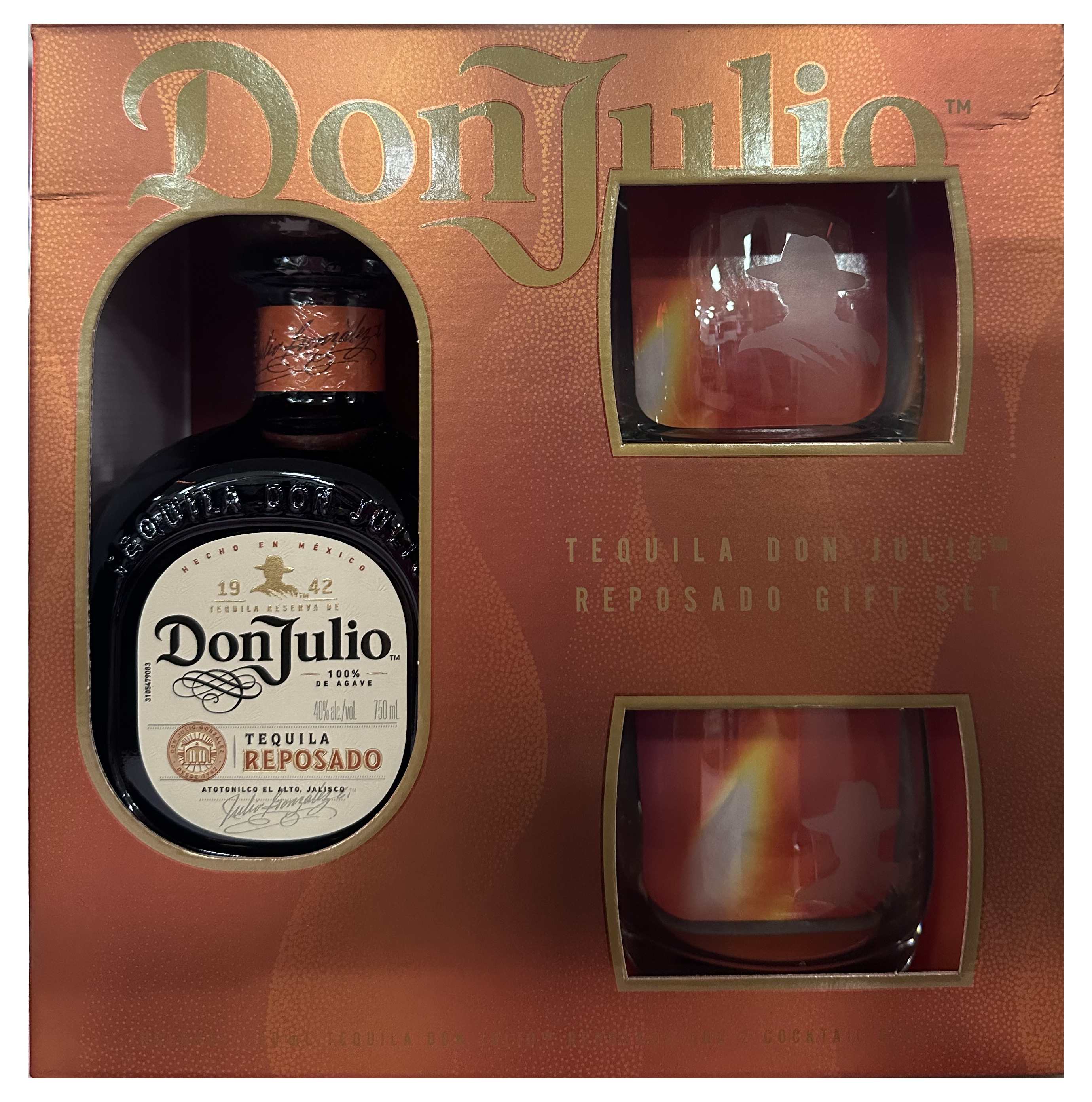 Don Julio Tequila Reposado W/ 2 Rock Glasses 750ml