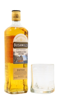 Bushmills - Branded Glass & Caribbean Rum Cask Finish Whiskey 70CL