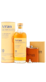 Arran - Branded Hip Flask & 10 year old Whisky 70CL