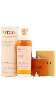 Arran - Branded Hip Flask & Sherry Cask Whisky 70CL