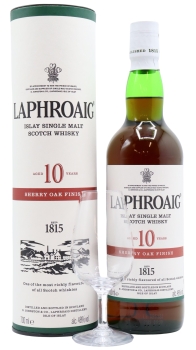 Laphroaig - Tasting Glass & Sherry Oak Finish 10 year old Whisky 70CL