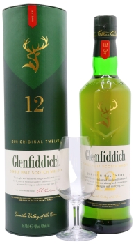 Glenfiddich - Tasting Glass & Single Malt Scotch 12 year old Whisky 70CL