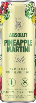 Absolut Vodka Soda Pineapple Martini RTD Cocktail Cans 12Oz