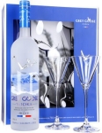 Grey Goose Vodka w/Martini Glasses 750ml