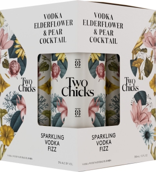 Two Chicks Sparkling Vodka Fizz Elderflower & Pear RTD Cocktail Cans