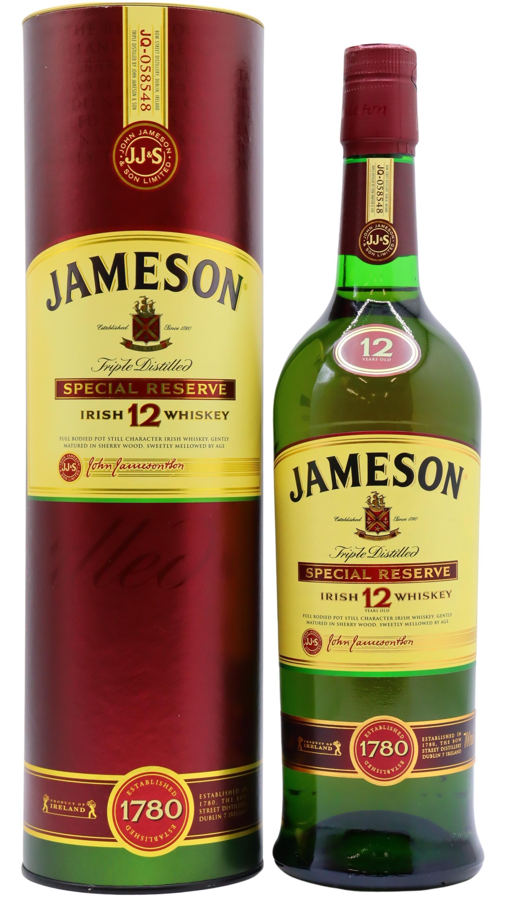 Jameson - Special Reserve Irish 12 year old Whiskey 70CL | Whisky ...