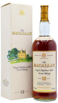 Macallan - Single Highland Malt (1 Litre) (Old Bottling) 12 year old Whisky