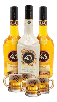 Licor 43 - Mini Beer Shot Glasses- Original & Horchata Spanish 3 x 70cl Liqueur