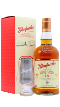 Glenfarclas - Glencairn Glass & Highland Single Malt 15 year old Whisky 70CL