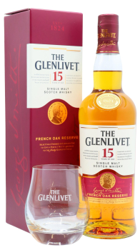 Glenlivet - Glass & Speyside Single Malt 15 year old Whisky 70CL