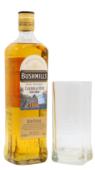 Bushmills - Highball Glass & Caribbean Rum Cask Finish Whiskey 70CL