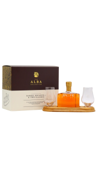 Alba Collection - 2 x Glasses & 20cl Mini Barrel Refillable Decanter Blended Scotch Whisky