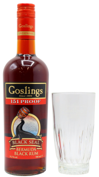 Goslings - Highball Glass & 151 Proof Black Seal Rum 70CL