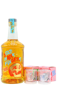 Dead Man's Fingers - Skull Shot Glasses & Golden Spiced Rum 70CL