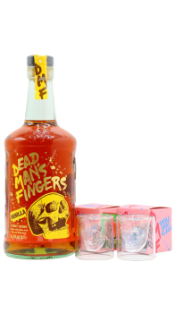 Dead Man's Fingers - Skull Shot Glasses & Vanilla Rum Spirit 70CL