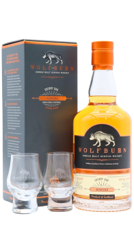 Wolfburn - Tasting Glasses & Aurora Highland Single Malt Scotch Whisky 70CL