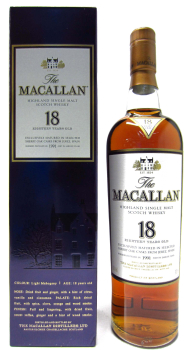 Macallan -  Light Mahogany Sherry Oak 1991 18 year old Whisky 70CL