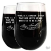 Famous Wine Sayings Personalized Etched Wine Glasses